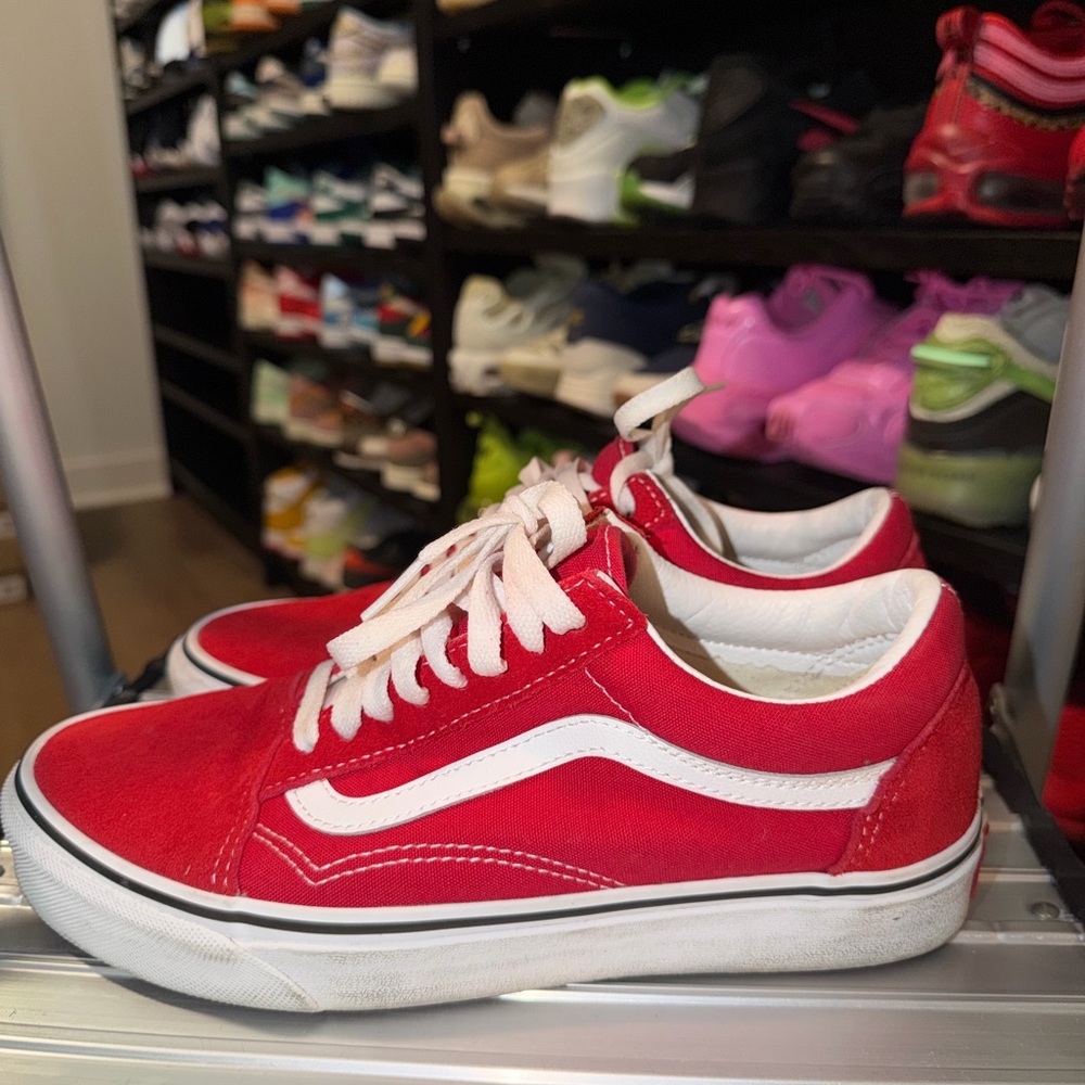 Vans Red and White Sneakers